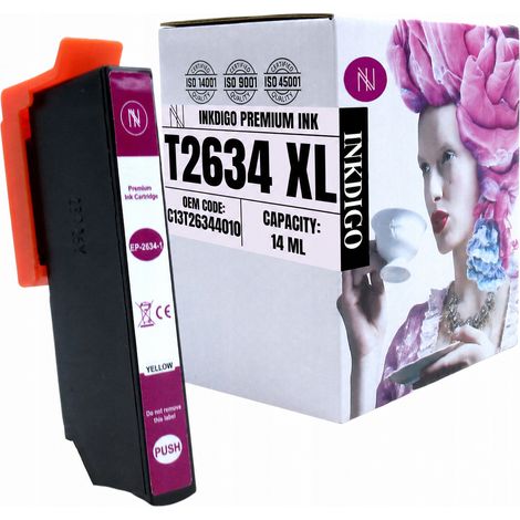 Inchiostro Inkdigo T2634 compatibile con Epson Expression Premium XP-510 XP-625, certificato TÜV. (1/5)