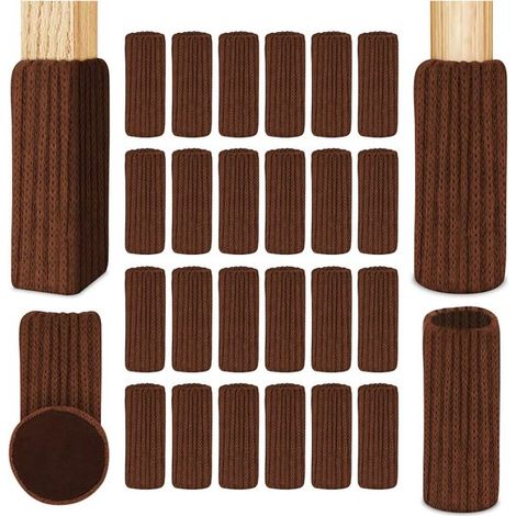Paquete de 24 protectores para patas de sillas, Base reforzada, Almohadillas antideslizantes, mesas y suelos, Evita arañazos y ruidos, 7 x 4 cm (1/5)
