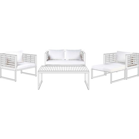 Ensemble de housses de coussins d'extérieur BERMUDA Blanc cassé