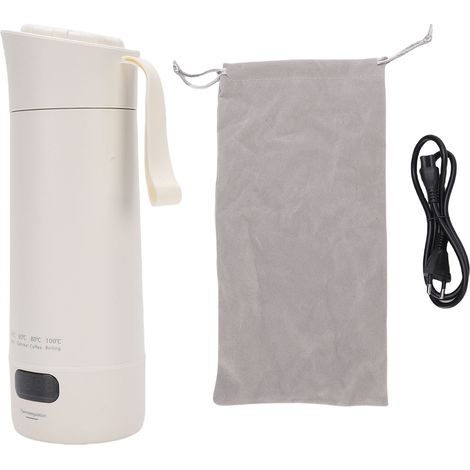 Bouilloire électrique de voyage 300 W 400 ml en acier inoxydable 3 minutes de chauffage rapide petite chaudière à eau chaude portable avec affichage pour prise UE extérieure 220 V (1/5)