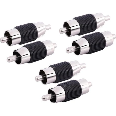 Adaptateur coupleur de connecteur RCA mâle-mâle AV droit (paquet de 6) (1/5)
