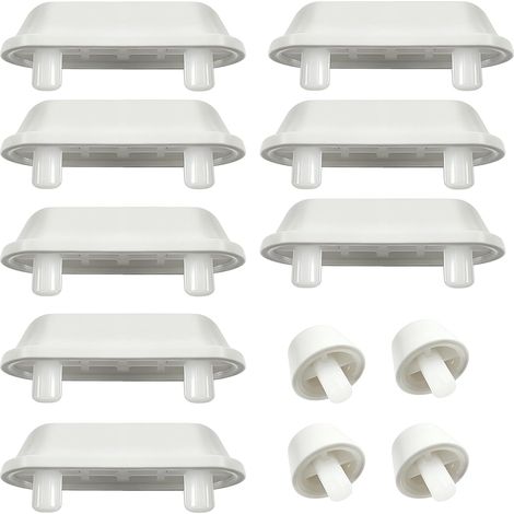 Lot de 12 tampons antidérapants universels pour abattant WC en bois et abattants courants pour réduction du bruit - Blanc (1/5)