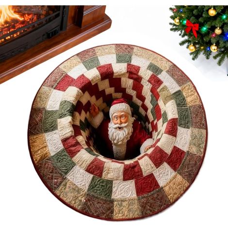 Tapis De Noël Tapis Anti-Dérapant Rond Tapis De Noël Pour La Décoration Du Salon Pour Décor Intérieur Salon Appartement Bureau Hôtel Fête Décorations Terrasse (1/5)