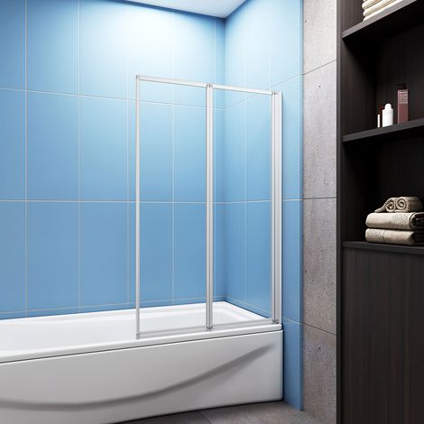 Acezanble 2 Fold Folding Bath Shower Screen Panel 800x1400mm (1/4)