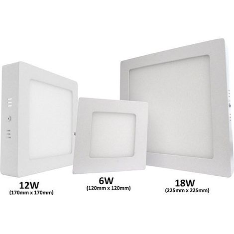 Plafoniera Faretto Led Da Soffitto Muro Parete Quadrata 12W Bianco Caldo 170x170mm
