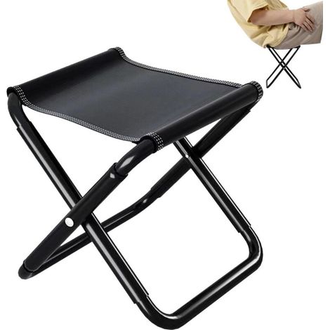 Tragbarer Klapphocker, robuster Outdoor-Klappstuhl – kleiner, leichter Klappstuhl, kompakter Outdoor-Wanderstuhl aus Aluminium