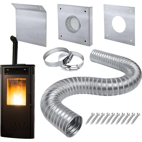 Pellet Stove Air Intake Kit, Heat Resistant Fireplace Toiol, Efficient Ventilation Design for Pellet Stove Pipe, Sturdy Air Intake Kit for Home Heating Systems, Safe & Energy Efficient (1/5)