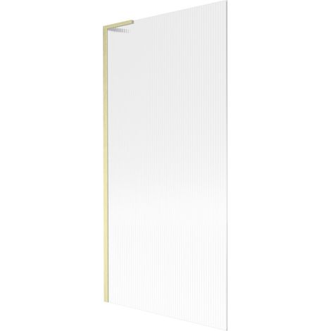Paroi de baignoire Mexen Next L à 1 vantail 90 x 150 cm, stries, or brossé - 895-090-000-03-09-55 (1/5)