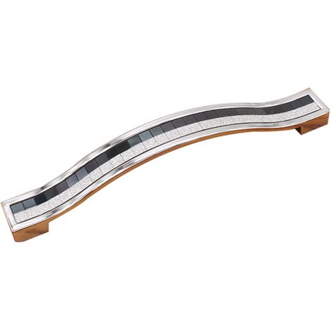 Zinc Alloy Door Knob Drawer Cupboard Wardrobe Pull Handle Furniture Fitting (Half Black 96mm) (1/2)