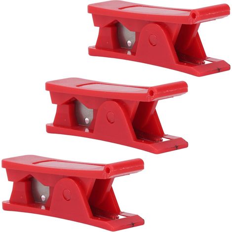 3 pièces coupe-tube en plastique PTFE, coupe-tuyau, outil de coupe-tuyau, outil de coupe-tuyau, coupe-conduite d'air pour tube en nylon PVC PU et tuyau coupé jusqu'à 3/4 pouce de (Red) (1/5)