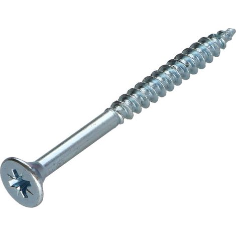 VBA Vis bois agglo Tête fraisée Pozi N°2 4.5X60 Filetage partiel Acier zingué-1 pièce (1/5)