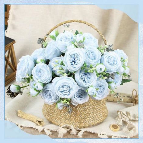 Pivoine Artificielle - 32 cm - En Soie - Pour Décoration Intérieure Mariage Bureau Maison - Lot de 3 (1/5)