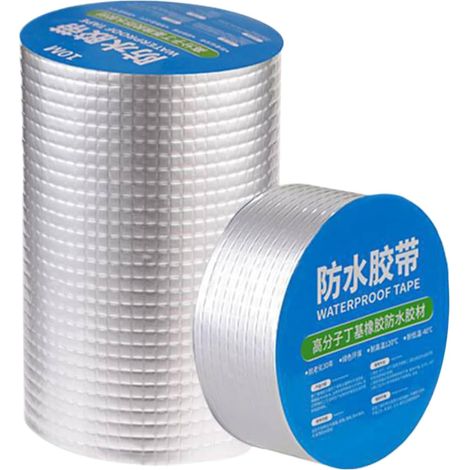 Ruban adhésif résistant – Ruban de réparation robuste pour fissures et fuites Caoutchouc naturel avec feuille d'aluminium, résistant aux intempéries, pour drainage, salon (1/5)