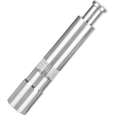Manual stainless steel spice mill with push button for hand operation, versatile pepper and salt mill for everyday use (1/5)