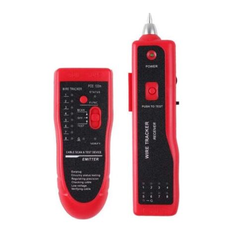 Traceur de Câble Électrique RJ45 RJ11 Ethernet LAN - Testeur de Câble Réseau Multifonction avec Continuité et Toner Tracer - Outil Idéal pour Techniciens Télécom et Bricoleurs Domestiques Red (1/4)