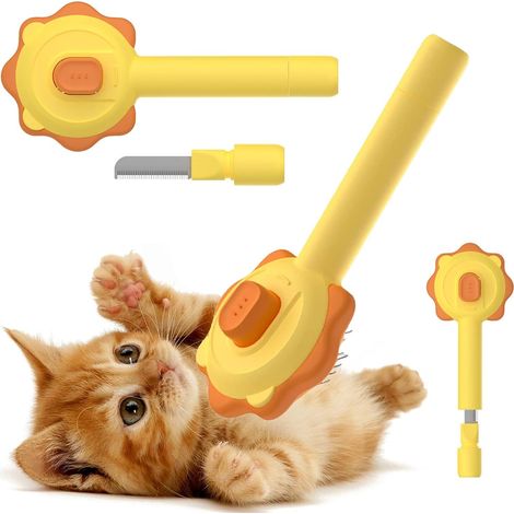 Brosse Chiens Chats, bouton 2 en 1, adapté pour les Chiens Chats cheveux courts et longs (1/4)