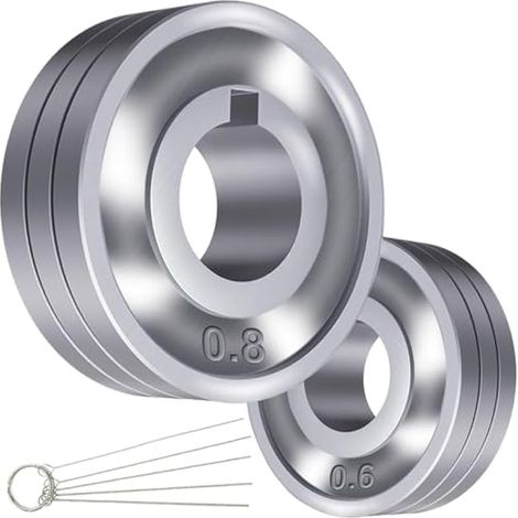 Dévidoir de fil MAG pour SSJ-29A SSJ29 Dévidoir de fil MIG MAG pour soudeurs Guide d'équipement Rouleau en acier à rainure en U, 1 x molette 0.6/0.8mm, 1 x molette 0.8/1.0mm (2 Pcs) (1/5)