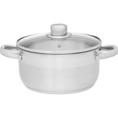 Cacerola de acero con tapa de vidrio, capacidad de 3L (1/2)