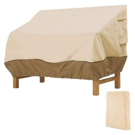 Beige, 85×80×91.5cm Schutzhülle für Gartenbank, Oxford-Gewebe Wasserdichte Bankhülle, Anti-UV- und Winddichte Schutzhülle für Gartenmöbel (1/5)