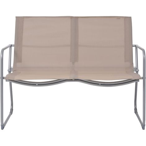 Salon de jardin 4 pcs Contemporain, Ensemble repas de jardin, Tissu et acier Taupe OIB4648E (1/3)