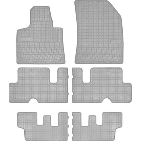 Tappetini in gomma per auto per: Citroen C4 Picasso II 7 posti (2013-2019) - grigi, su misura (1/5)
