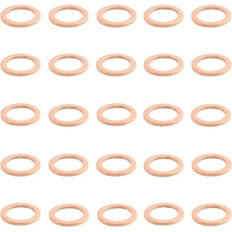 25 Kupfer-Ölablassschraubendichtungen, Dichtscheiben, 25-teiliges Set, Ablassschraube, O-Ring, 007603-014106