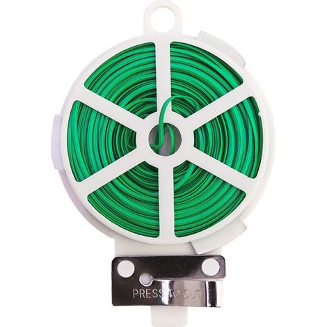 Fascette da giardinaggio in filo metallico rivestito in plastica, 100 m, colore verde, Ikodm (1/3)