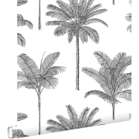 papier peint palmiers noir et blanc - ESTAhome (1/5)