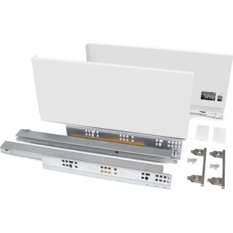 Emuca Cajón exterior Vertex 40kg de altura 178mm, profundidad 350mm, Acero, Pintado blanco -