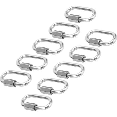 10 Pièces Mousquetons Filetés Rapides pour Chaîne de Hamac, Remorque et Camping M5 (1/5)