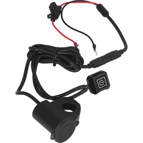 Chargeur de téléphone pour moto, étanche, en alliage d'aluminium, pour vélo électrique, avec affichage numérique, double port USB, charge rapide QC3.0, coque noire. (1/5)
