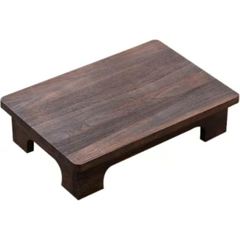 Table basse moderne en bois, hauteur 10 cm, compacte, légère et élégante, marron, 50 x 28 x 10 cm (1/5)