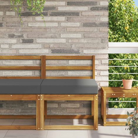 Sofakissen für draußen Anthrazit 60 x 60 x 8 cm Polyester