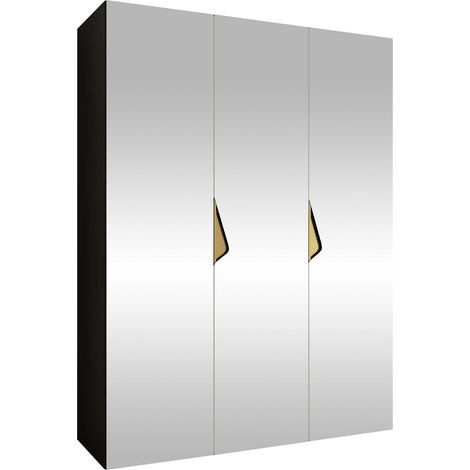 Armoire Hartford 629, Noir, 202x150x52cm, Portes d'armoire: Avec des charnières, Nombre d'étagères: 0 (1/5)