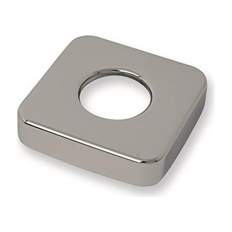 Rosace de Cadre Carrée - 1 Pièce - Laiton Chromé - Trou Rond 32mm pour Robinetterie - Salle de Bain et Cuisine - 70x70x15 mm