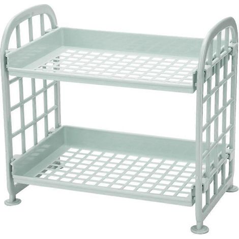 Étagère de rangement pour plan de travail de salle de bain/étagère de bureau de cuisine/étagère décorative en plastique/bleu nordique 21,5 x 20 x 13,8 cm (1/5)