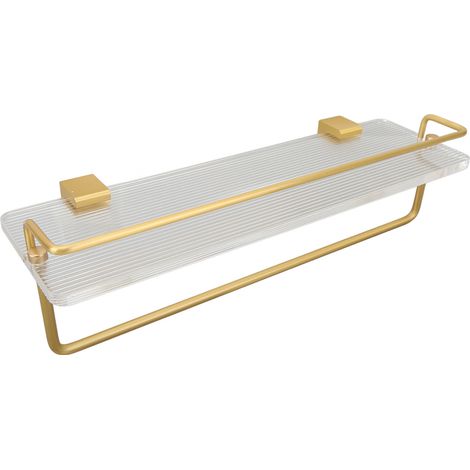 Porte-serviettes mural en acrylique et aluminium, idéal pour la salle de bain, le salon, la cuisine ou la chambre, 40 cm / 15,7 pouces (1/5)