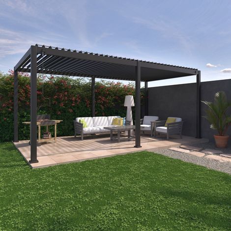 Pergola bioclimatica 3x6m in alluminio, lamelle orientabili