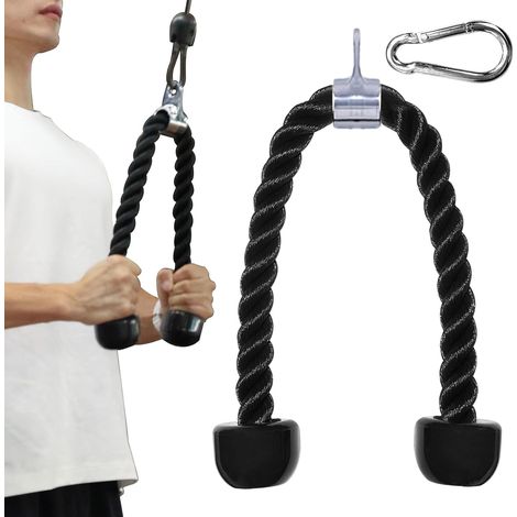 Accesorio de cuerda para tríceps, cuerda para tríceps de 70 cm para máquina de cables, accesorio para polea de tríceps para gimnasio en casa, accesorios para polea alta y accesorios de cable. (1/5)