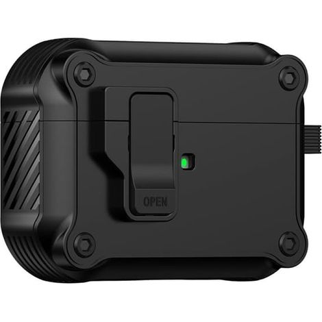 Étui de protection pour AirPods Pro 3 en TPU et PC avec crochet/mousqueton - Noir (1/5)