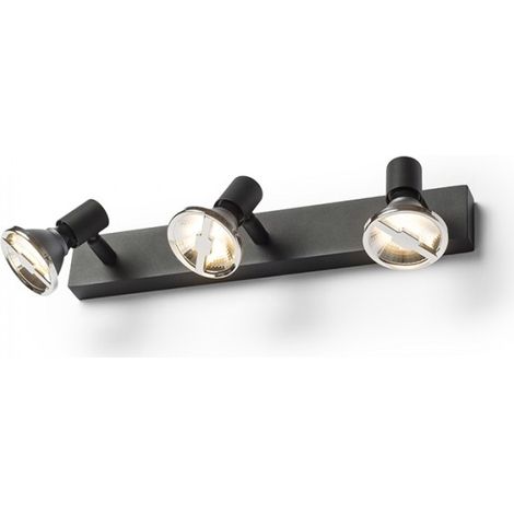 Faretto TRICA III da parete nero  230V GU10 3x25W