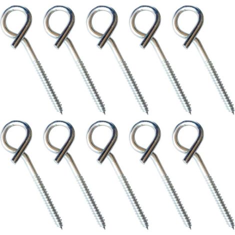 10 crochets plafond, inox, argenté, pour suspension et maison (1/5)
