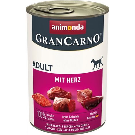 Comida h煤meda para perros ANIMONDA Grancarno Adult HEARTS lata 24x400g