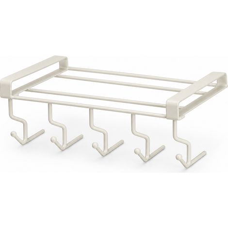 Portabicchieri sospeso senza foratura per armadietto crema 28 cm (1/5)