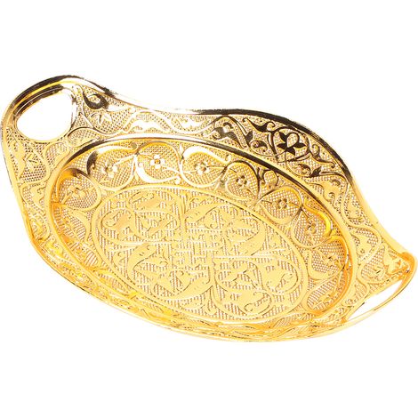 Obsttablett oval, Pfauenmotiv, mit Öhrchen, Zinklegierung, Geschenkidee für Geburtstage, Neujahr, Jubiläen und Partys (1/5)
