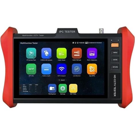 Testeur de vidéosurveillance IPC vers HD 8 Pouces POE ++ 90W SFP 4K, Test de caméra IP 8MP AHD/TVI/CVI, testeur de caméra de vidéosurveillance et Moniteur de caméra d'entrée VGA(E89) (1/5)