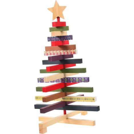 Maisonnette de Noël Tournante Bois 40x25x25cm, Décoration, Table, LED, Noël, Festif, Bureau, Musique, Colorée (1/5)