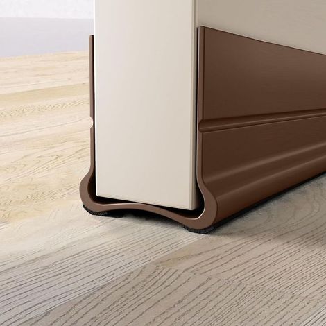 Joint d'étanchéité pour porte auto-adhésif, coupe-froid et anti-bruit, étanche à l'humidité (marron, 93 cm) (1/5)