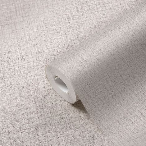 Papier peint intissé uni gris Tapisserie tendance effet textile Papier peint style minimaliste idéal pour couloir (1/5)