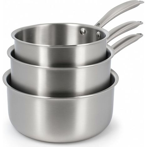 Set de 3 casseroles en acier inoxydable, TRIPLY